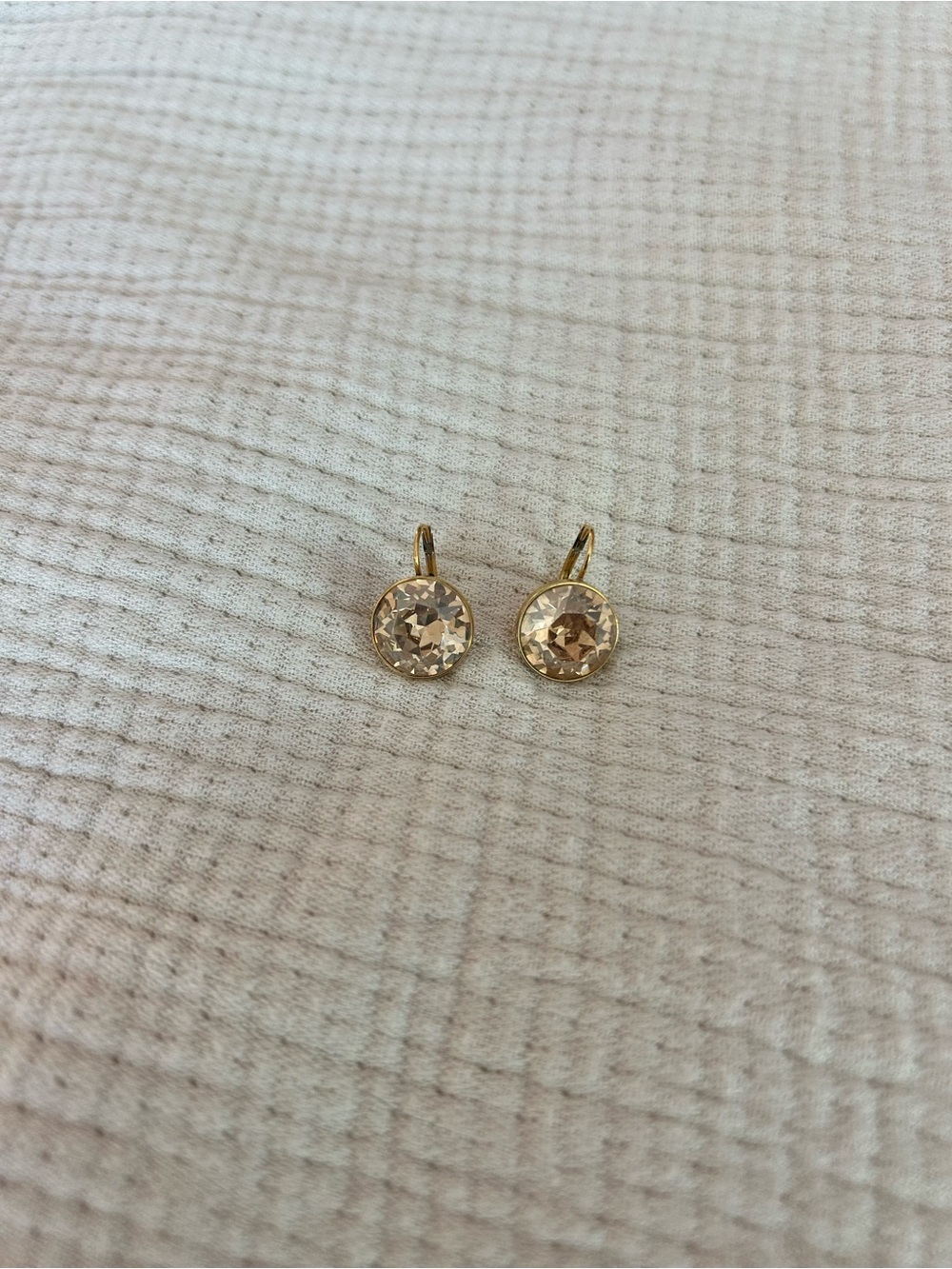 Swarovski Champagne Yellow Crystal Drop Earrings